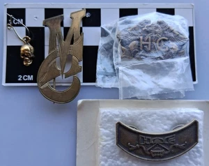Vintage Biker Motorcycle Pins Skull, MC initials, 1983 Harley Owners Group, HOG - Picture 1 of 12