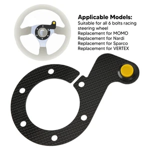 Ι Yellow Steering Wheel Horn Button 6 Hole Carbon Fiber Comfortable Touch - Picture 1 of 12