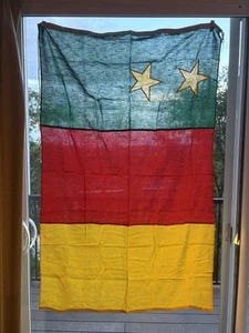 Vintage Cameroon flag 38”x59” Cotton Used From 1961 - 1972 - Picture 1 of 6