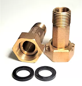 PAAR 1/2"" Wasser Meter Kupplung, BLEIFREIES Messing, 5/8"" Meter Mutter x 1/2"" Stecker NPT - Bild 1 von 9