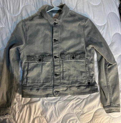 Jaqueta jeans Lularoe tamanho M cinza com tigre nas costas  - Imagem 1 de 4