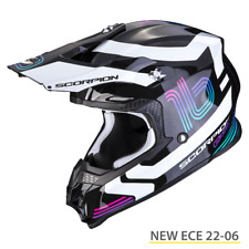 Helmet Scorpion VX-16 Evo Air Tub Black Metal White New 2023