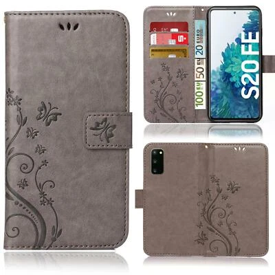 NUMIA Handy Tasche für Samsung Galaxy S20 FE Schutz Hülle Blumen Flip Case Wallet Etui