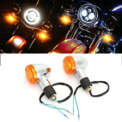 2 señales de giro ámbar para motocicleta Kawasaki VN Vulcan 500 800 88 900 Classic Foto 1 de 4