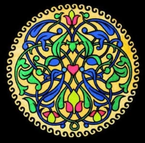 Mandala "Relax" Velvet Colouring Page, 32cm x 32cm, Colouring Page, Gift Idea - Picture 1 of 2