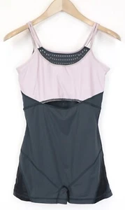 SWEATY BETTY Passe Dance Women Jumpsuit XS/S Grey Purple Stretch Leotard - Picture 1 of 7