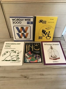 Lot of 5 Books-Writing Strands, Worldly Wise 3000, Vocabulary, Homeschool - Picture 1 of 6