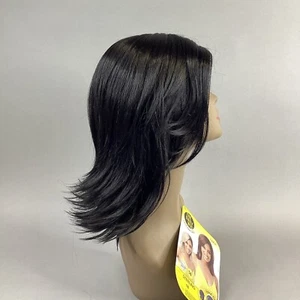 Sterling 14” Straight #1B Off Black Premium Synthetic Lace Part Wig - Picture 1 of 9