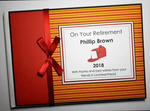 Personalised Postman retirement guest book, Postman retirement album, gift - Picture 1 of 4
