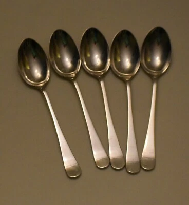 Cinco cucharas de plata esterlina de Jorge VI con sello Sheffield 1943 Foto 1 de 4