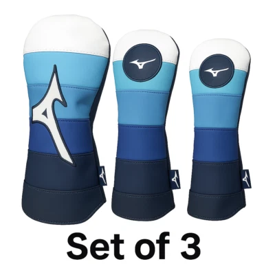 MIZUNO Golf Headcover Set DR FW UT Hybrid Tour Series 2025 Set of 3 White Blue - Image 1 of 4