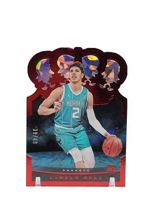 2020 Panini Crown Royale Lamelo Ball Rookie Card RC Red Crystal Crown 39/49 #79 - Image 1 of 4