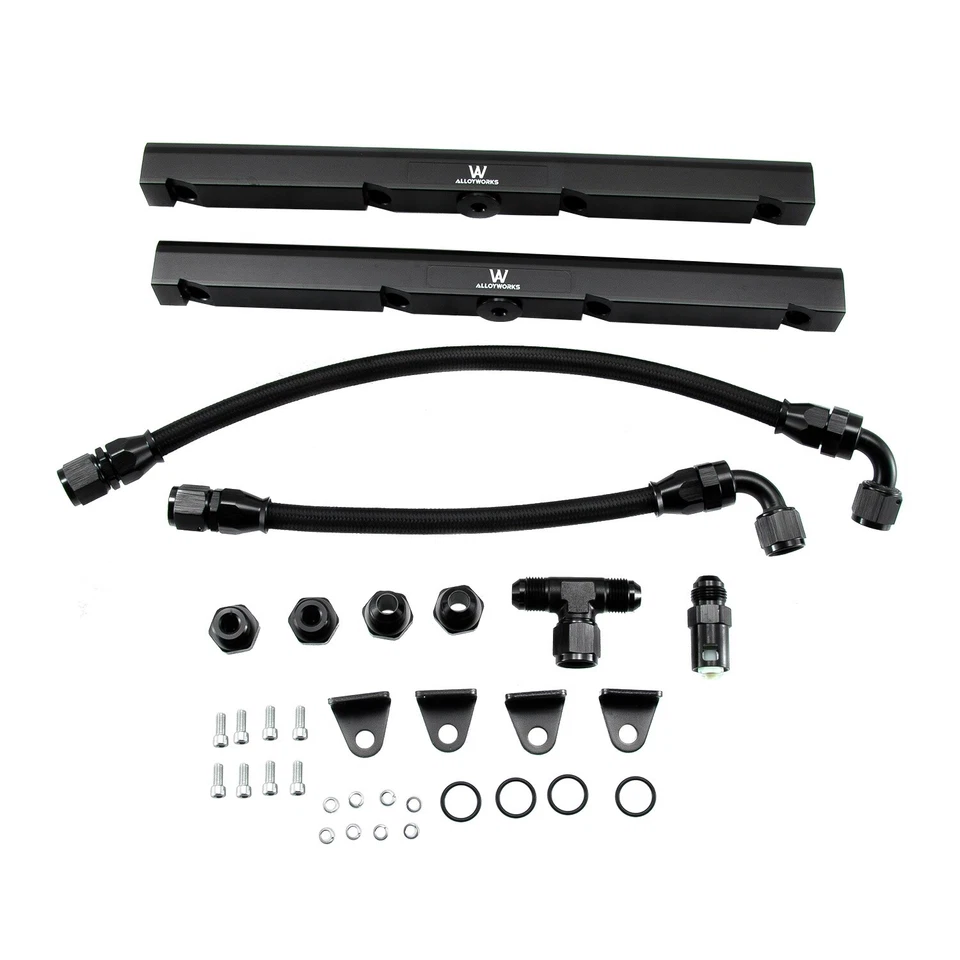 -8AN Fuel Rails Kit wit Fittings T hose Aluminum Fits GM LS1 / LS6 Quick Connect - Image 1 of 4