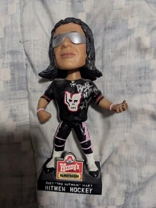 Rare Autographed Bret Hart Calgary Hitmen with Wendy's plaque Bobblehead - Picture 1 of 5