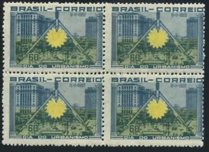 Brazil 729 block/4,MNH.Mi 790. City Planning Day,1952.San Paulo,Sun,Compasses. - Picture 1 of 1