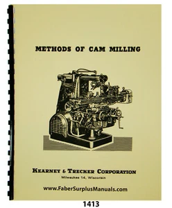 Manual de instrucciones de fresado de leva Kearney Trecker #1413                  - Imagen 1 de 12