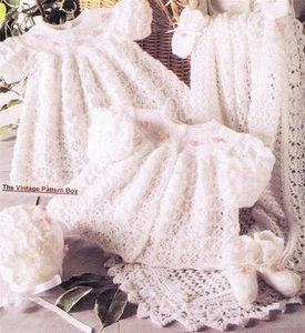 BABY LACY HEIRLOOM SET 3ply / 31cm to 41cm - COPY baby knitting pattern - Picture 1 of 1