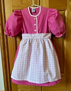80er Jahre Mädchen Vintage Authentic Spatzl Moden Deutsches Dirndl Kleid + Schürze Gr. 4 Jahre - Bild 1 von 7
