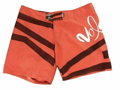 VOLCOM Board Shorts Swim Shorts.  Red Orange.  Miss Mod.  Size Women's Small.  - Image 1 of 4