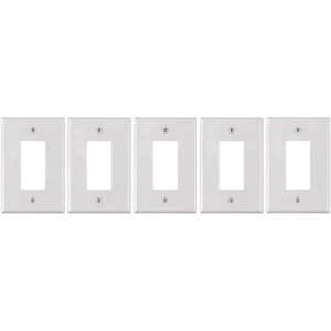 Placa frontal de pared estilo decoración de plástico blanco de 1 velocidad blanca (paquete de 5) - Imagen 1 de 1