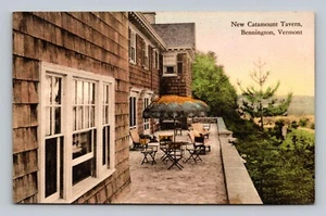 Vermont Bennington Catamount Tavern Stone Tea Terrace Hand Colored Postcard - Bild 1 von 2