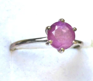 Pink Sapphire Ring / size 9 / 925 Sterling Silver / 2ct - Picture 1 of 5