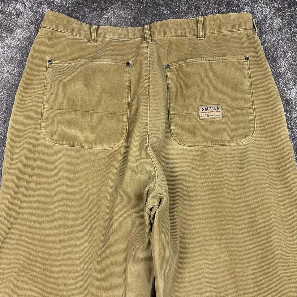 Мешковатые вельветовые брюки мужские 36x32 (подходит 34x31) Y2K Skater Streetwear свободного коричневый - Изображение 1 из 4