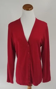 Suéter Cárdigan Talbots Petite Talla XLP Cuello en V Dobladillo Lateral Curvo Rojo - Imagen 1 de 4
