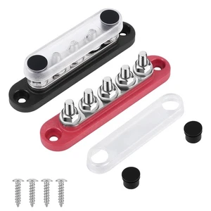 12v Bus Bar Power Distribution Block, 150A Busbars with 5 x 1/4" Studs for Ma... - Picture 1 of 6
