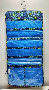 Vera Bradley Hanging Jewelry Organizer Travel Case Floral Blue Multicolor Foldab - Picture 1 of 6