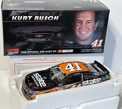 Calentadores de agua estatales firmados por Kurt Busch #41 NASCAR 1/24 cromo SS limitado 1/120 Foto 1 de 4