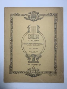 Noten . Poulenc. Mouvements Perpetuels.  Partitur. - Bild 1 von 1