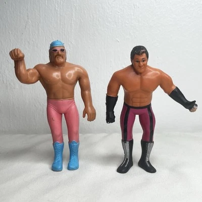 1986 Hulk Hogan Brutus el Barbero Beefcake Titan 1986 figuras de acción de goma de colección Foto 1 de 4
