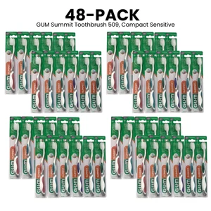 CONFEZIONE 48 Sunstar GUM Summit Spazzolino da Denti 509P, Spazzolino Conico Compatto Sensibile - Foto 1 di 4