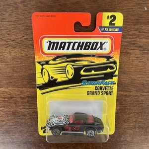 1996 MATTEL MATCHBOX SUPER FAST BLACK CORVETTE GRAND SPORT THE WIDOW LIVERY - Bild 1 von 4