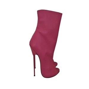 BOTÍN GIOHEL ITALY CUSTOM TACÓN EXTREMO PEEP TOE CUERO FUCSIA 35-46 - Imagen 1 de 5