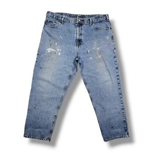 Pantalones de mezclilla de trabajo azules grunge Y2K pintura envejecida marca RK de colección para hombre 40x 27,5 - Imagen 1 de 20