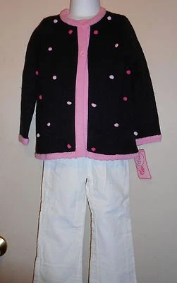 Nannette Girl Toddler Three (3) Piece Sweater Outfit Black 4T NWT Foto 1 de 4
