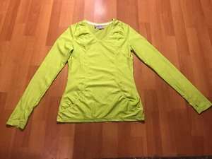 Athleta Long Sleeve Top Shirt Runched Designs Neon Colored Thumbholes Vented - Picture 1 of 7