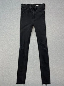 rag & bone Womens High Rise Skinny Jean Distressed Black 25/28 Destroyed Casual  - Bild 1 von 7