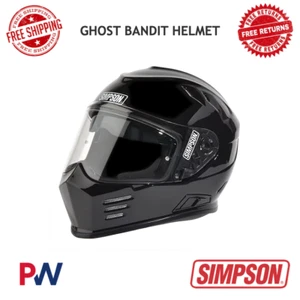 Simpson Motorcycle Ghost Bandit Helmet X-Small - Black #GBDXS2 - Bild 1 von 6