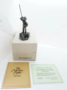 Franklin Mint Pewter Figurine American People Series Canal Boat Man w/Box & COA - Picture 1 of 4