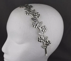 Silver flower vine leaf crown Leaves headband hair band greek toga roman costume - Picture 1 of 7