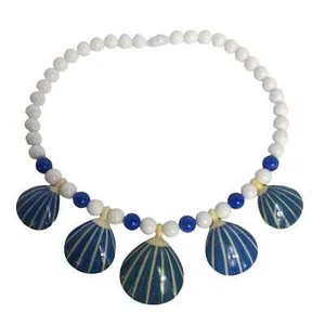 Vintage Avon 1987 azul y blanco 18 pulgadas Collar Lucite Seashore Sea Shell - Imagen 1 de 4