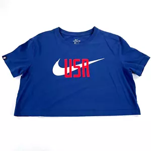 The Nike Tee USA Olympic Soccer Basketball Women’s Size Medium Crop Top T-Shirt - Picture 1 of 8