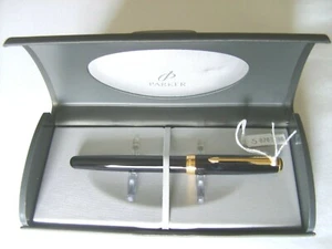 Parker Sonnet Black GT Fountain Pen Medium Nib S0703900 new original box - Picture 1 of 6