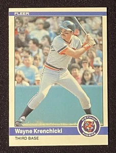 Tarjeta de béisbol Fleer #83 Wayne Krenchicki 1984 MLB Detroit Tigers tercera base - Imagen 1 de 2