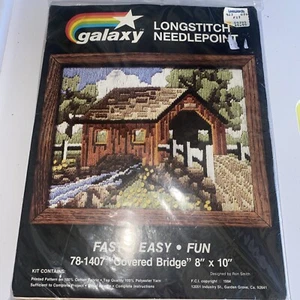 Galaxy 1984 Needlepoint Kit With Thread - Country Bridge 8x10 Sealed - Picture 1 of 5