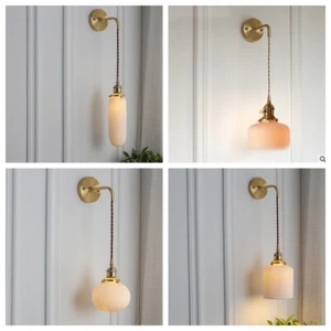Nordic Ceramic Wall Lamp Bedroom Bathroom Mirror Light E27 Wall Sconce Lighting - Picture 1 of 31