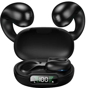 Wireless 5.3 Ultra Open Earbud Ear Clip Bone Conduction Headphones Sport Headset - Picture 1 of 17